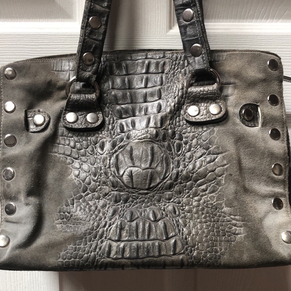 Hammitt Crocodile Grey Grey Studded Tote handbag used - Picture 4 of 16